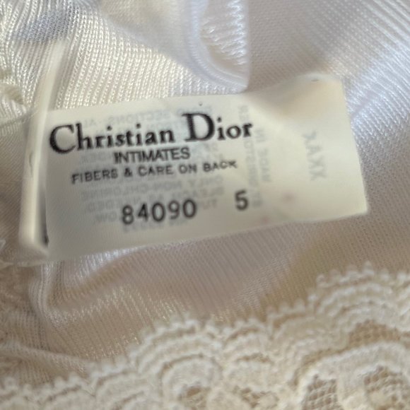 Vintage Dior White Satin & Lace Panties with Dior Lace Monogram on Top - Picture 4 of 8